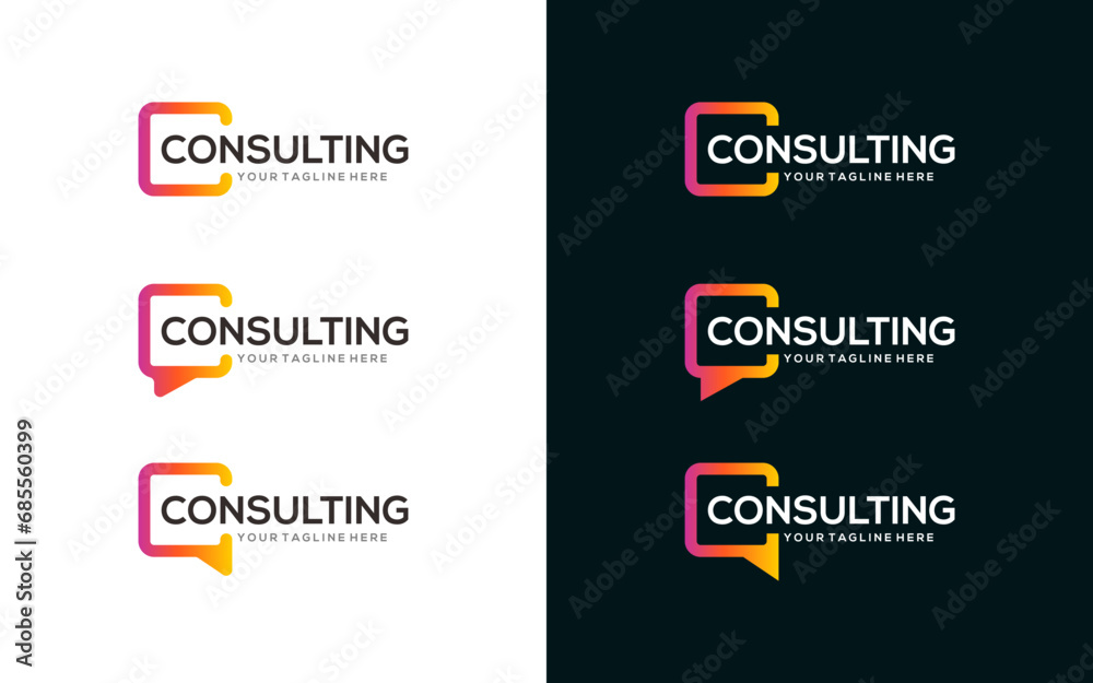 Set of Consult or Communication logo design concept, Business logo design Set of Consult or Communication logo design concept, Business logo design