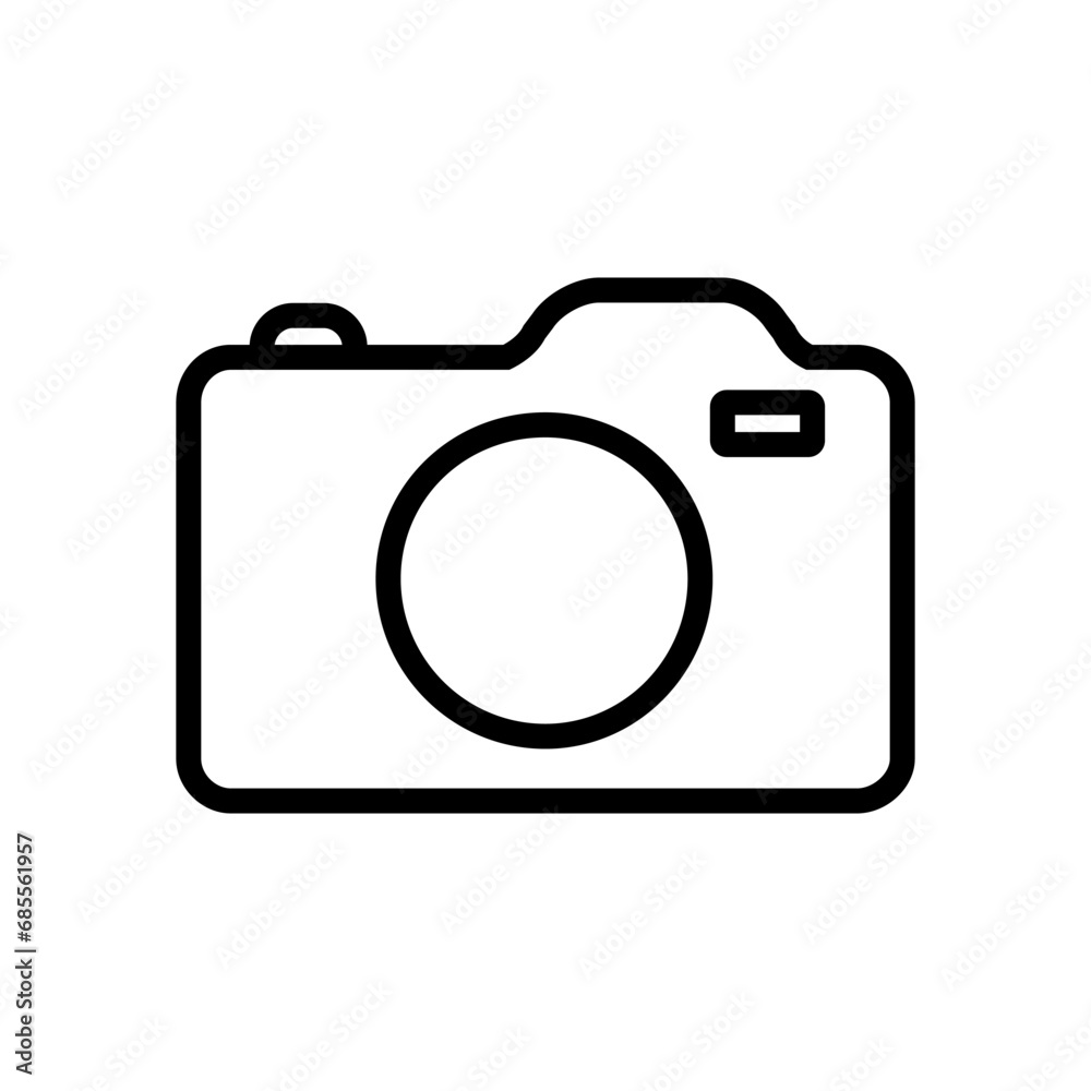 Camera icon vector. Photo illustration sign. Photo studio symbol or logo. Camera icon vector. Photo illustration sign. Photo studio symbol or logo.