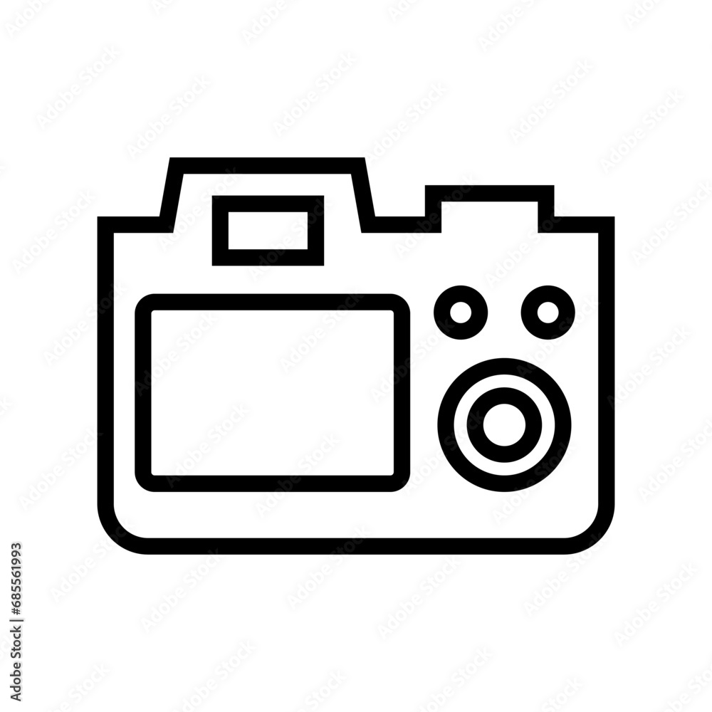 Camera icon vector. Photo illustration sign. Photo studio symbol or logo. Camera icon vector. Photo illustration sign. Photo studio symbol or logo.