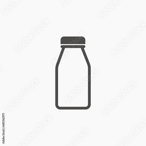 Milk bottle vector icon. drink symbol sign