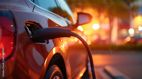 Ev car or electric vehicle charge battery plug © UsamaR