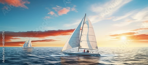 Yacht race with sailing boa...