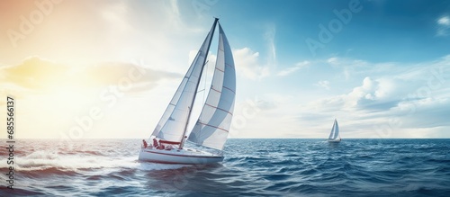 Yacht race with sailing boa...