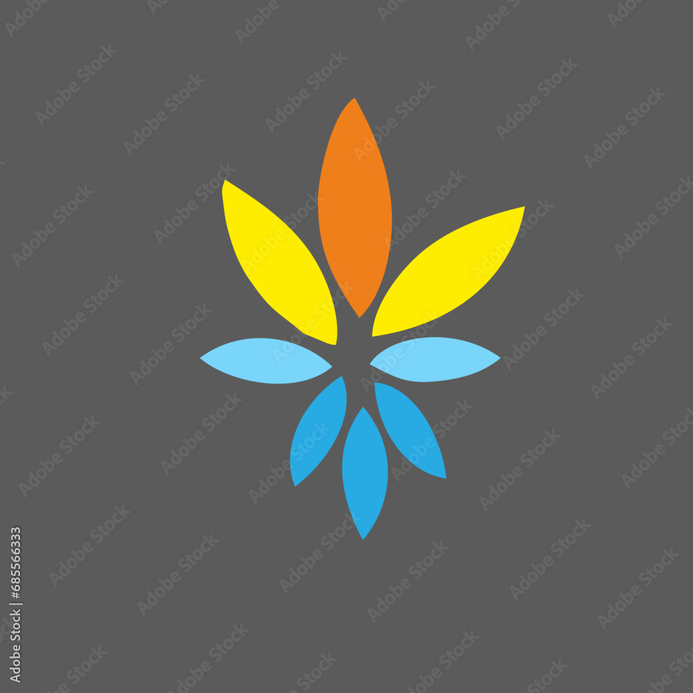 logo leaves and color vector 