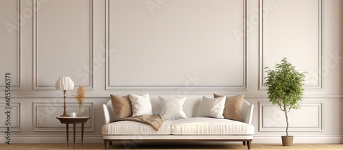 White carpet and minimalist...