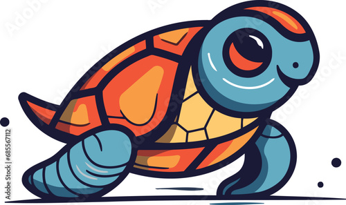 Cartoon turtle vector illustration of a sea animal cute cartoon turtle