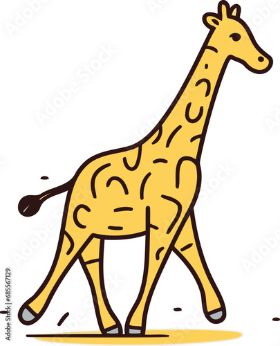 Cartoon giraffe vector illustration of a cute giraffe