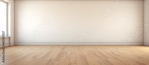 vacant hardwood floor room in new apartment copy space image
