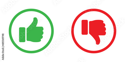thumbs up and down icon set