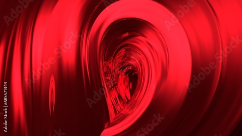 Abstract red whimsical infinity background. 3D render.