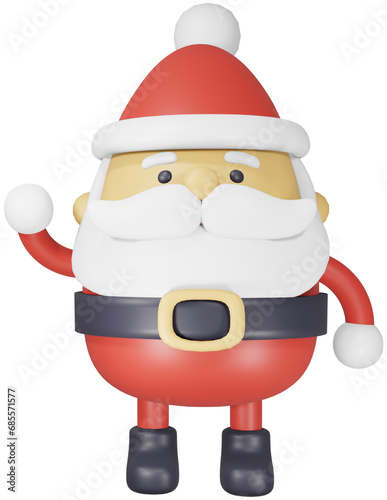 Santa Claus. Christmas and season greeting. 3D cartoon character.