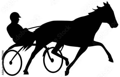 Harness racing silhouette vector