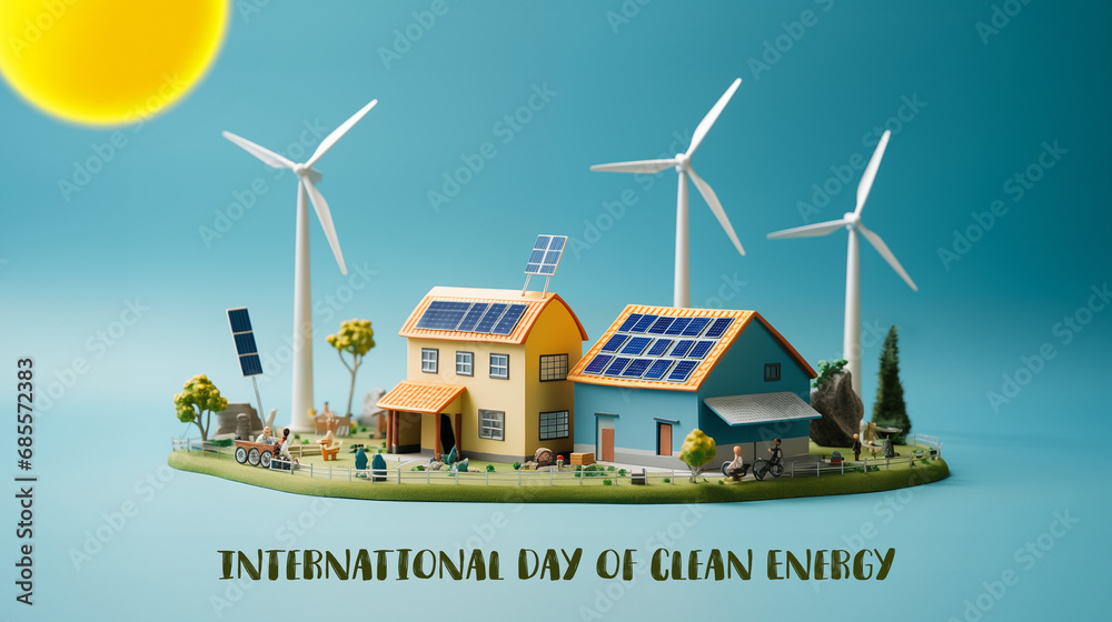 International Day of Clean Energy Poster, in Miniature Style