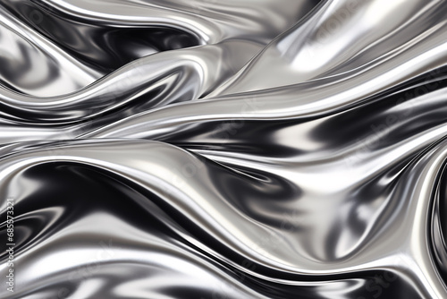 Glam Metal Texture Background. Shiny Chrome Liquid Metal