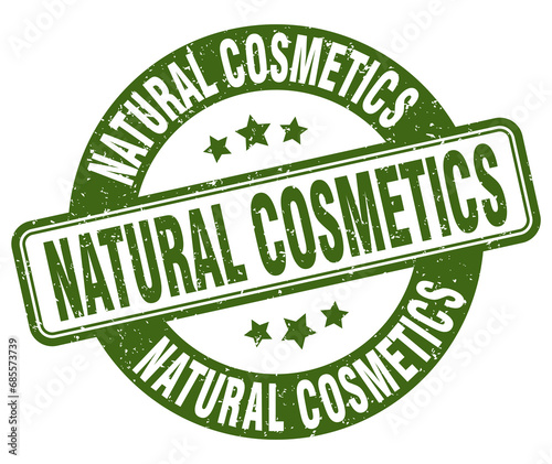 natural cosmetics stamp. natural cosmetics label. round grunge sign