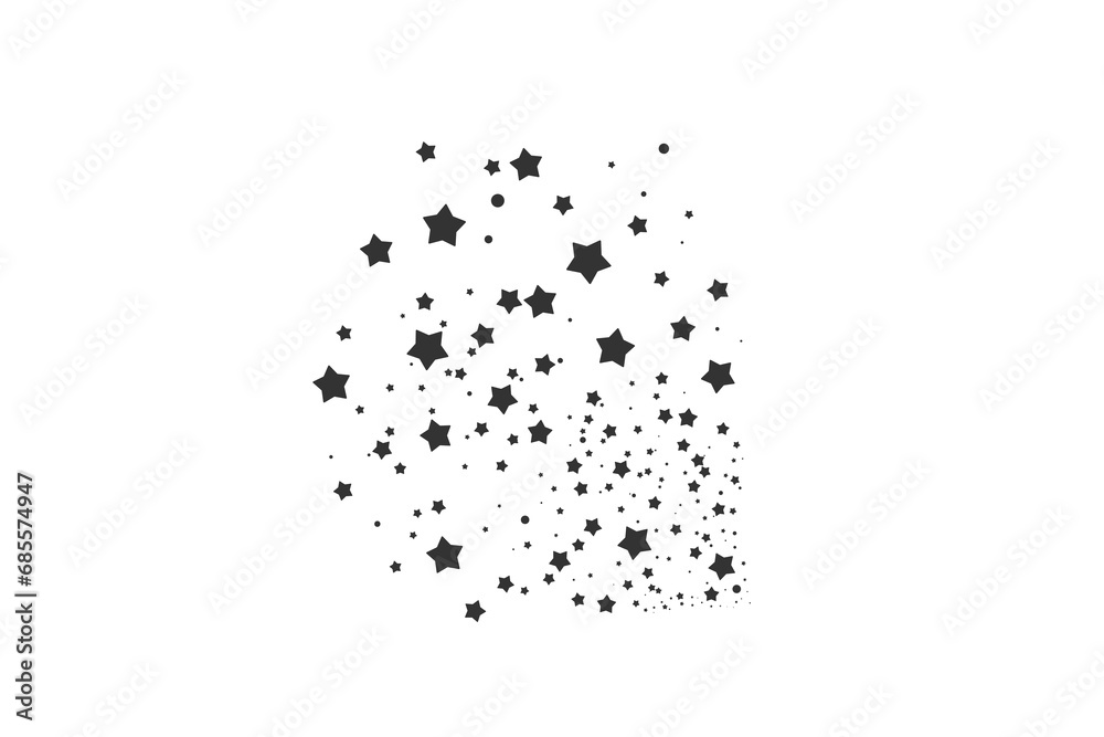 Modern template of luxurious black stars. Elegant design for greeting cards, business, presentation or congratulations.
Meteoroids, comets, asteroids and stars.
Star black Powder on white background.