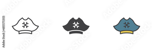 Pirate hat different style icon set