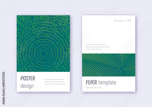 Minimalistic cover design template set. Green abst