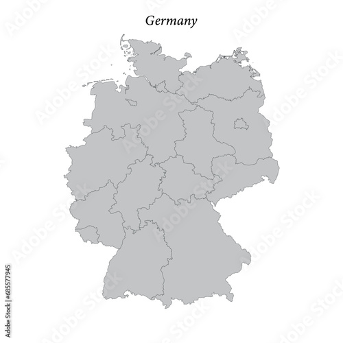 Simple flat Map of Germany with borders