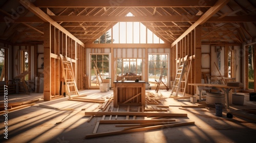 Interior of a House Under Construction