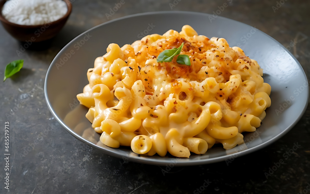 Capture the essence of Mac and Cheese in a mouthwatering food photography shot Generative AI Capture the essence of Mac and Cheese in a mouthwatering food photography shot Generative AI