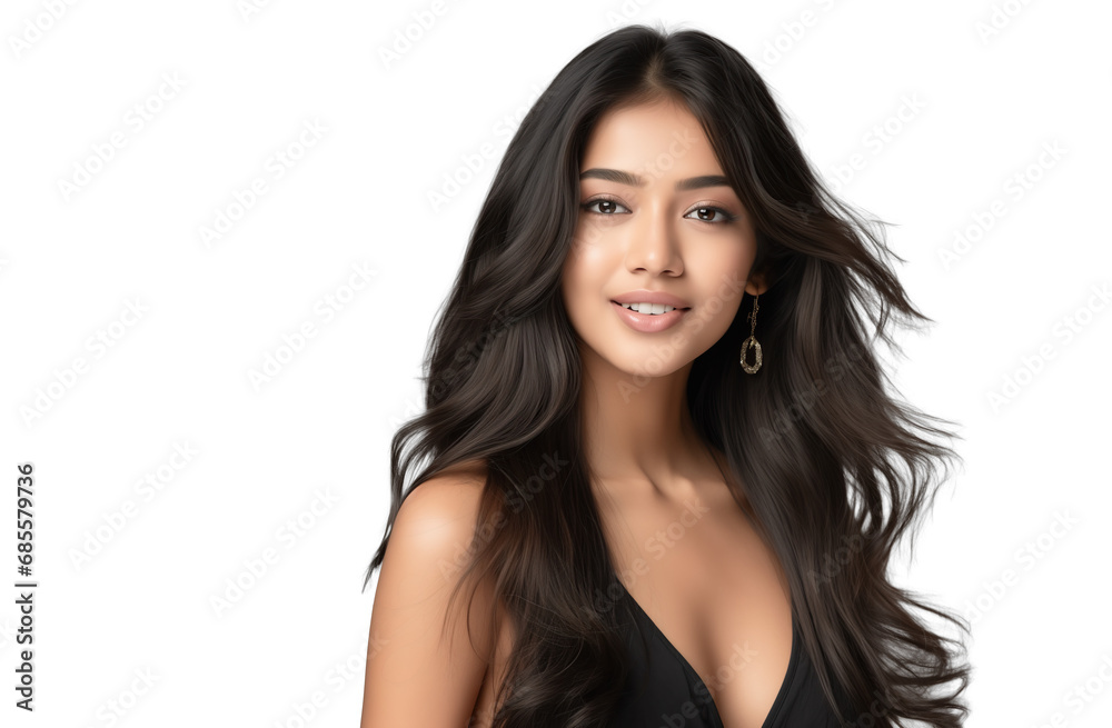 Natural Woman Posing on Transparent Background Natural Woman Posing on Transparent Background