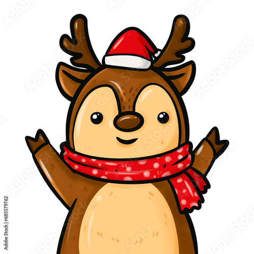 Cute reindeer christmas cartoon