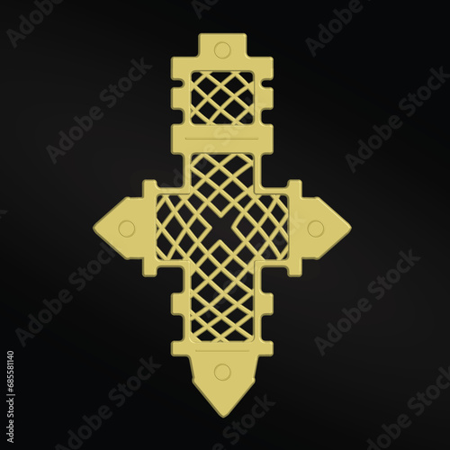 Ethiopian orthodox church cross pattern. illustration, high quality vector