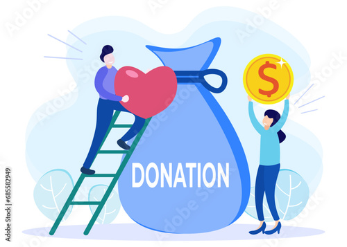 Illustration vector graphic cartoon character of donation