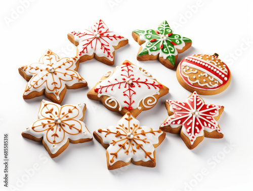 Christmas cookies, white background