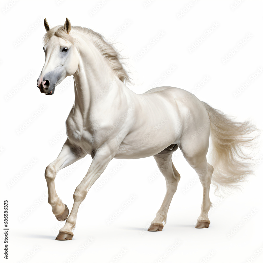 white horse isolated on white background