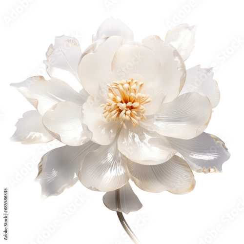 white crystal peony flower white flower peony made of crystal isolated on transparent background transparency 