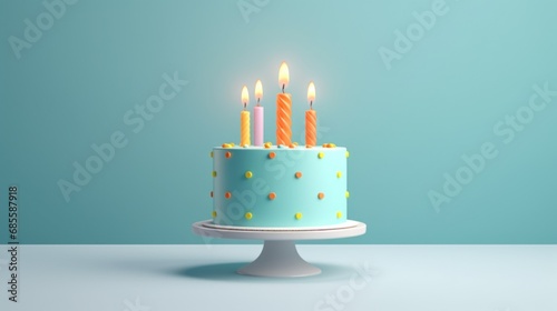 Celebration birthday cake with colorful sprinkles and colorful birthday candles