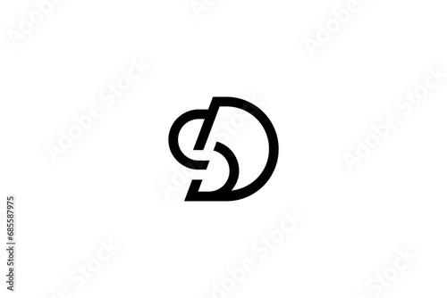 Letter DS or SD Logo Design Vector 
