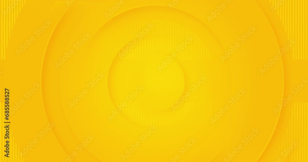 4k yellow orange circular abstract animated pattern. Bright sunny 3d circle lines ring. Modern lemon color with creative stripes. Minimal dynamic seamless loop banner. Elegant blank sale background