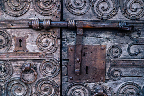 Old door rusty lock