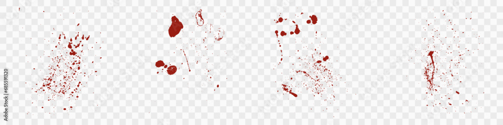 Bloodstain Splat Set. Blood Splatter Collection. Drop Splash. Red Ink Spatter. Grunge Pattern. Paint Stain Texture. Abstract Design Element on Transparent Background. Isolated Vector Illustration Bloodstain Splat Set. Blood Splatter Collection. Drop Splash. Red Ink Spatter. Grunge Pattern. Paint Stain Texture. Abstract Design Element on Transparent Background. Isolated Vector Illustration