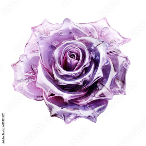 purple crystal rose,purple rose made of crystal isolated on transparent background,transparency 