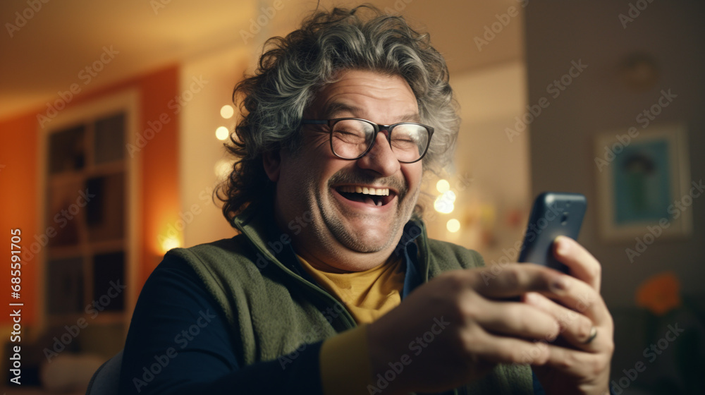 Senior man using smartphone at home. Senior man using smartphone at home.