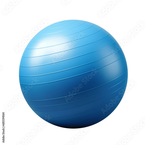 Blue Stability Yoga Gym Ball isolated on white transparent background  PNG