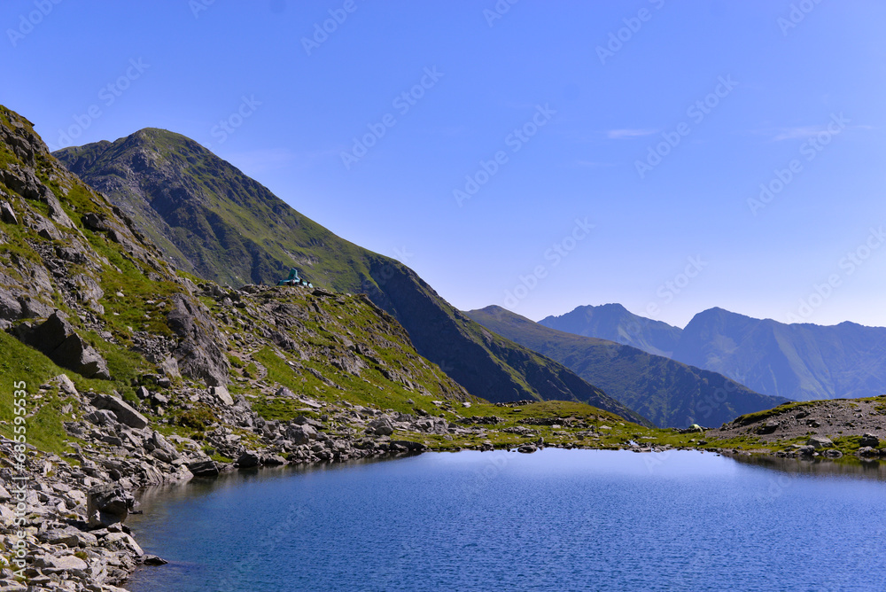 Glacial lake in the Carpathian mountains. Pure water in its natural form