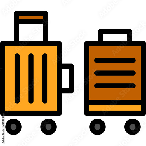 Suitcase packed for relocation Icon