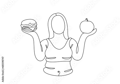 Woman. Obesity. One line