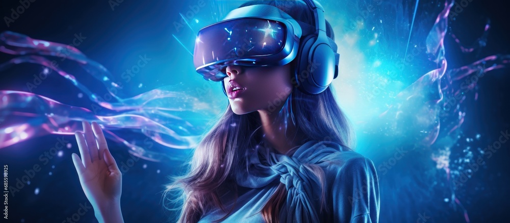 cyber girl with digital visual background wallpaper ai generated image cyber girl with digital visual background wallpaper ai generated image