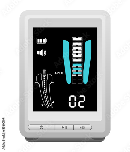 Apex locator illustration - device for stomatology