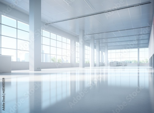 Wallpaper Mural Modern open space office with city view 3D Render Torontodigital.ca