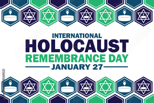 International Holocaust Remembrance Day .Vector illustration. January 27. Background for poster, banner, greeting card. photo