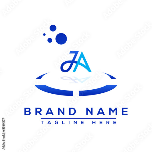 Letter JA blue Professional logo for all kinds of business