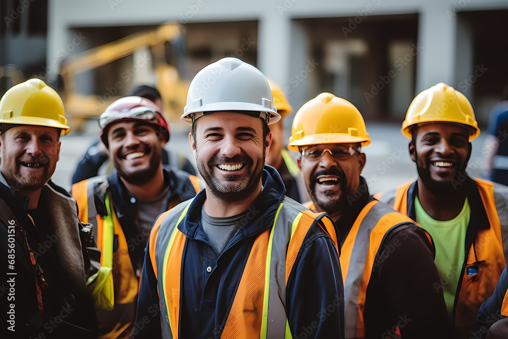 Smiling construction workers Smiling construction workers