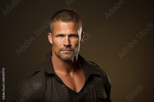 Digital portrait photo of a 30 year old man wearing casual clothes. Isolated from background as a banner for printing and advertising with copy space.